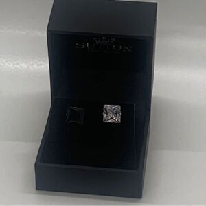 Sutton by Rhona Sutton Men's Two-Tone 2-Pc. Set Square Cubic Zirconia Stud ZF76
